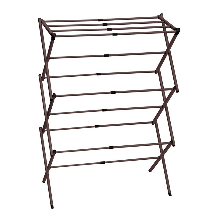 mDesign Foldable Accordion Clothes Drying Rack, Bronze