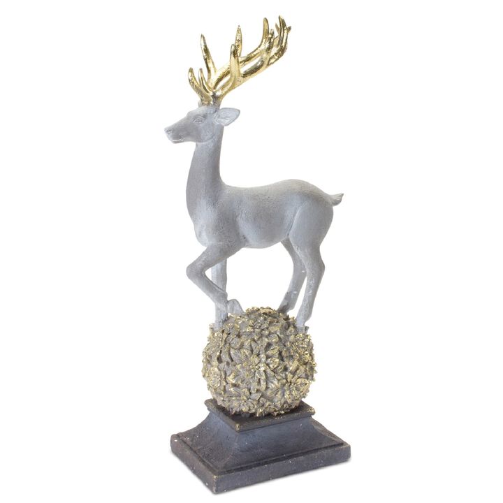 Deer on Orb Decorative Figurine for Garden or Outdoor Decor