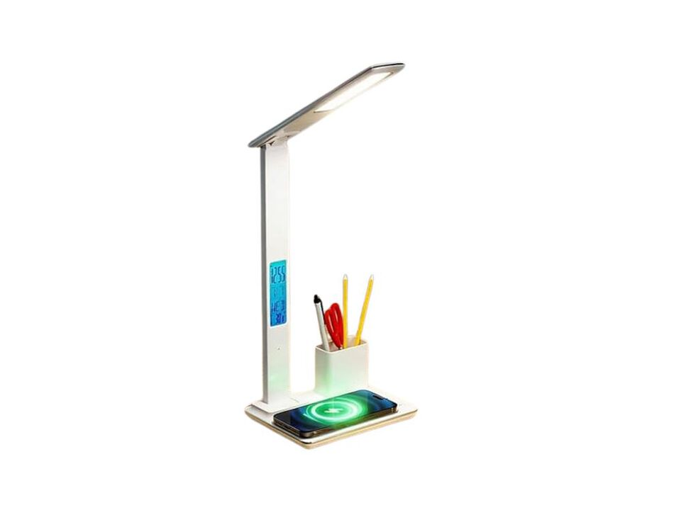 Touch Control Wireless 3 Color Desk Lamp For Office White