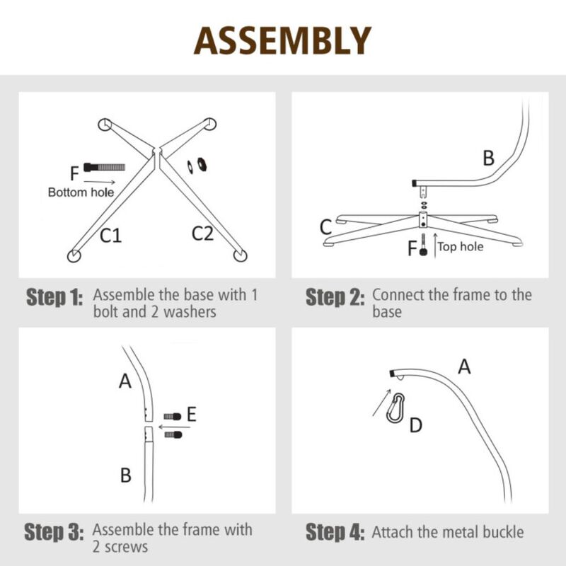 Hivvago Solid Steel C Hammock Frame Stand