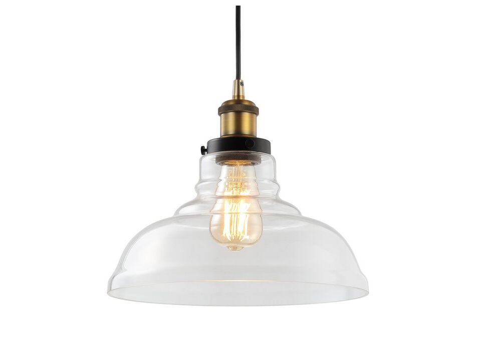 Litchfield Farmhouse Metal/Glass LED Pendant