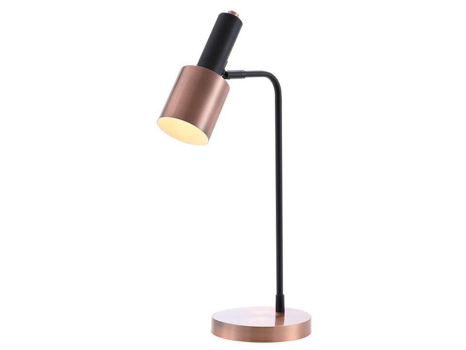 Brady 22" Metal LED Task Table Lamp, Copper/Black