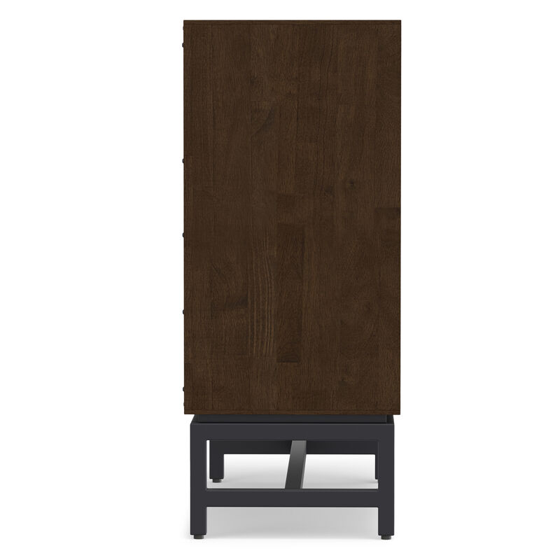 Banting SOLID HARDWOOD 39 inch Wide Modern Industrial Medium Storage Cabinet in Walnut Brown image number 5
