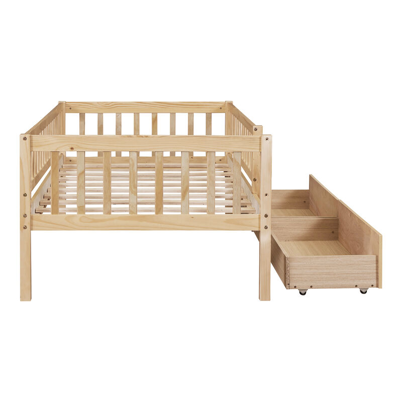 Whisen Twin Size Daybed Wood Bed with Two Drawers image number 6