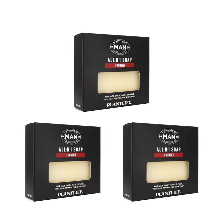 Plantlife Bar Soap - Men's All-N-1 Frontier 3 Pack
