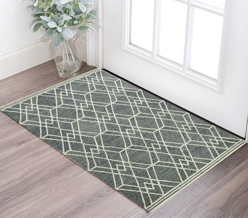 HomeRoots Oriental Hand Woven Area Rug With Fringe