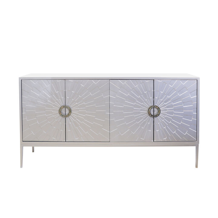 Pasargad Home Luna Wooden Sideboard, Silver