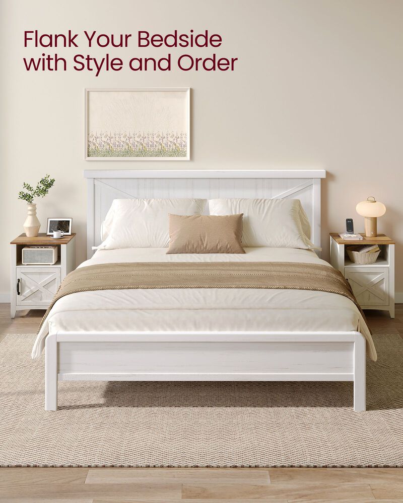 Nightstand with Cabinet and Storage Compartment for Organized Bedroom