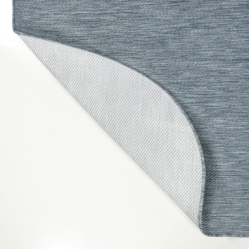 Miles Modern Minimalist Radius Corner Solid Indoor/Outdoor Shaped Area Rug