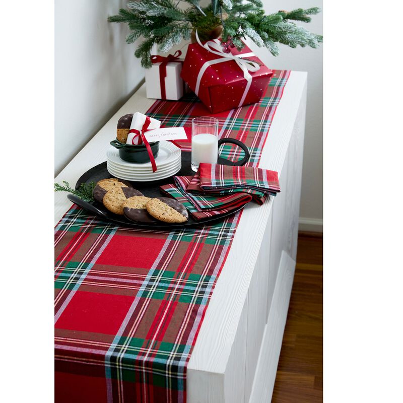 Christmas Linen Table Runner - Madras Holiday Plaid, Solino Home