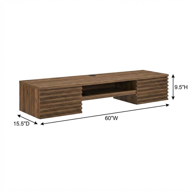 Wall Mount Wood Office Desk in Modern Design for Computer Workstations image number 2