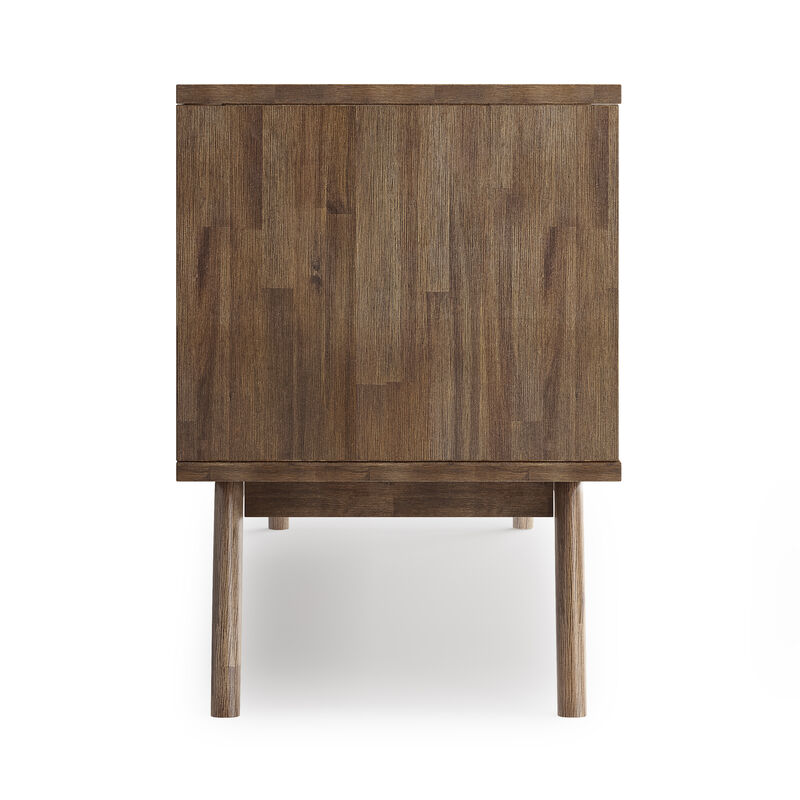 Clarkson SOLID ACACIA WOOD 60 inch Wide Mid Century TV Media Stand in Rustic Natural Aged Brown For TVs up to 65 inches