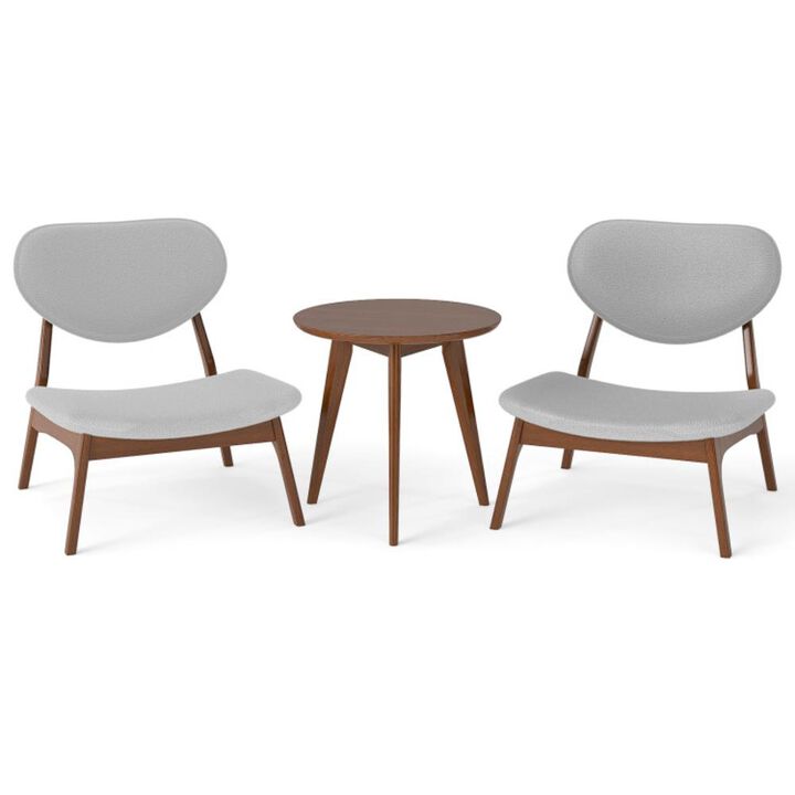 Hivvago Accent Chairs Set of 2 with Side Table and Solid Wood Frame