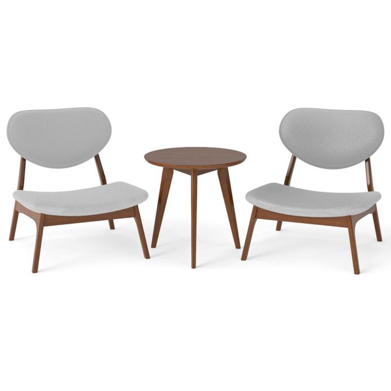 Hivvago Accent Chairs Set of 2 with Side Table and Solid Wood Frame