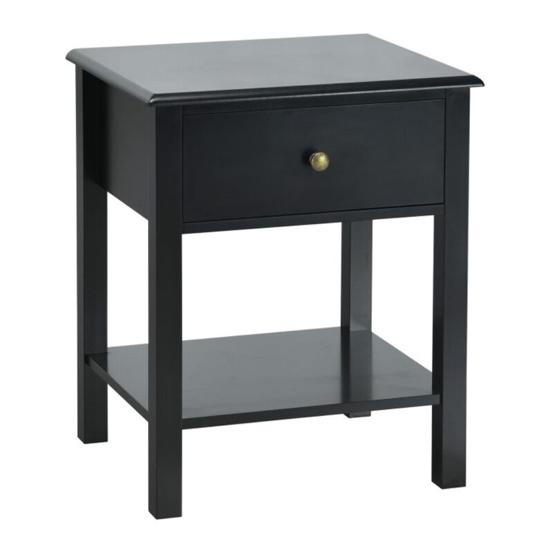 Hivago Nightstand End Table with Drawer and Shelf