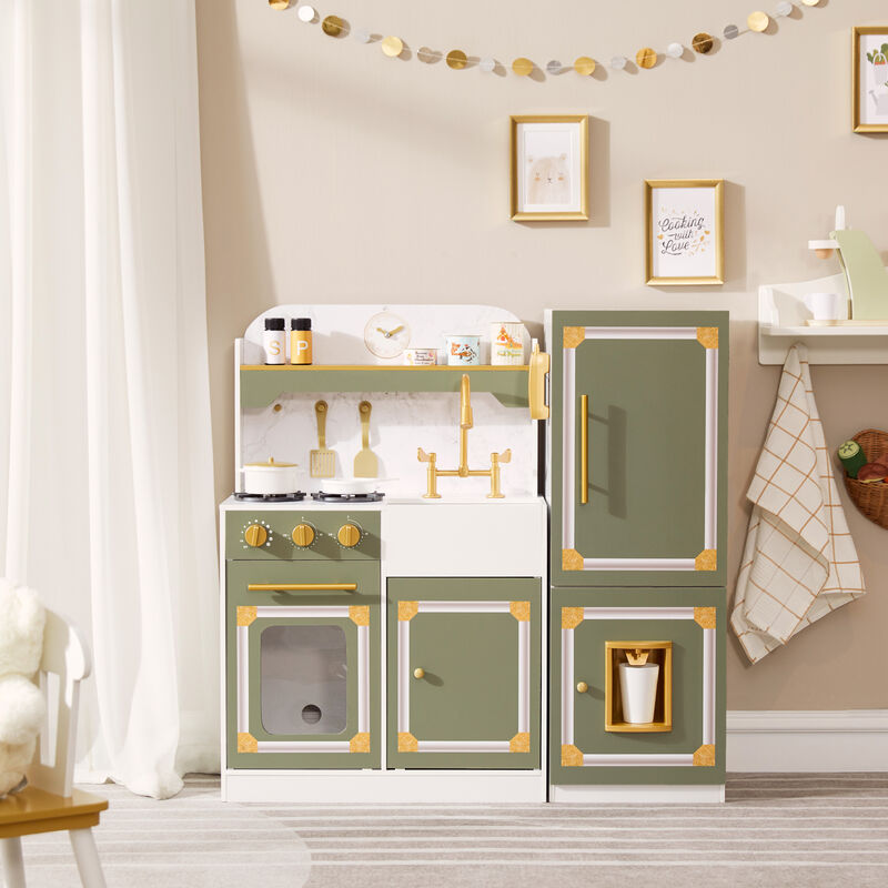 Teamson Kids - Versailles Deluxe Classic Play Kitchen - Olive green