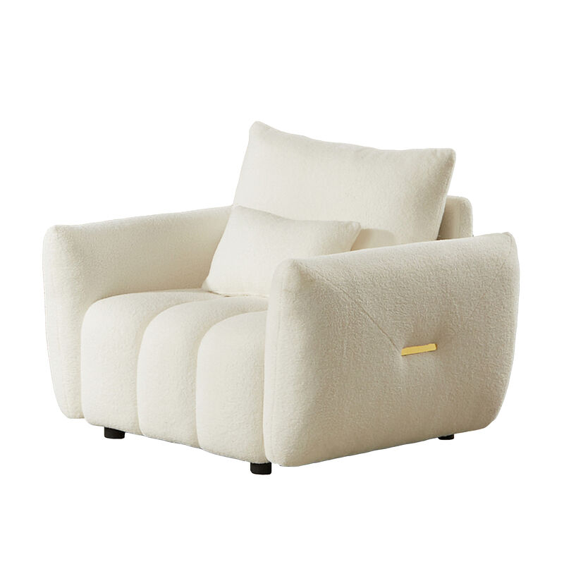 Merax Modern Lounge Chair, Upholstered with One Pillow for Apartment image number 0