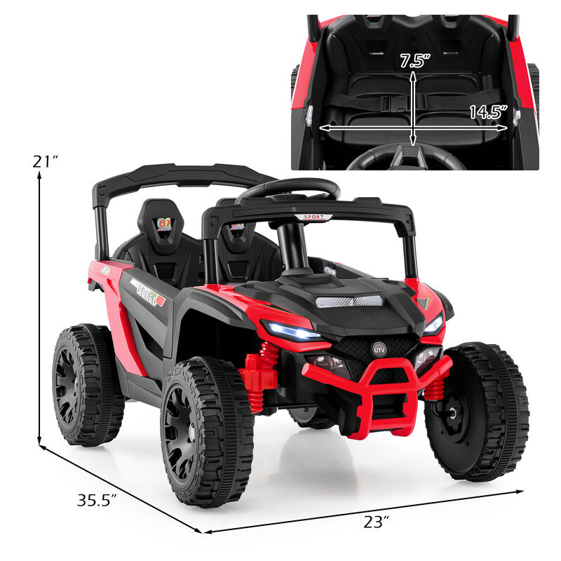 Kids 12V Electric UTV Ride On Car with LED Lights Music and Horn image number 2