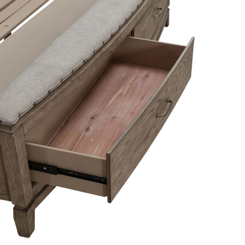 Liberty Furniture Avalon King Upholstered Storage Bed Frame with Footboard Drawer image number 8