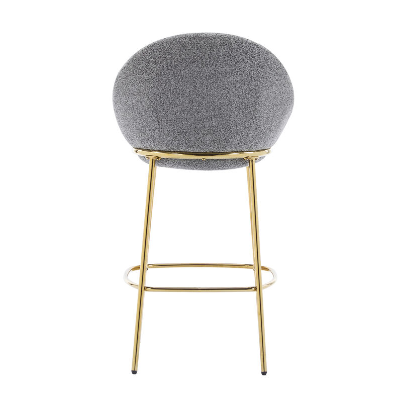 Christopher Knight Home Manlio Indoor Metal Frame Upholstered Barstools with Curved Backrest (Set of 2) image number 5