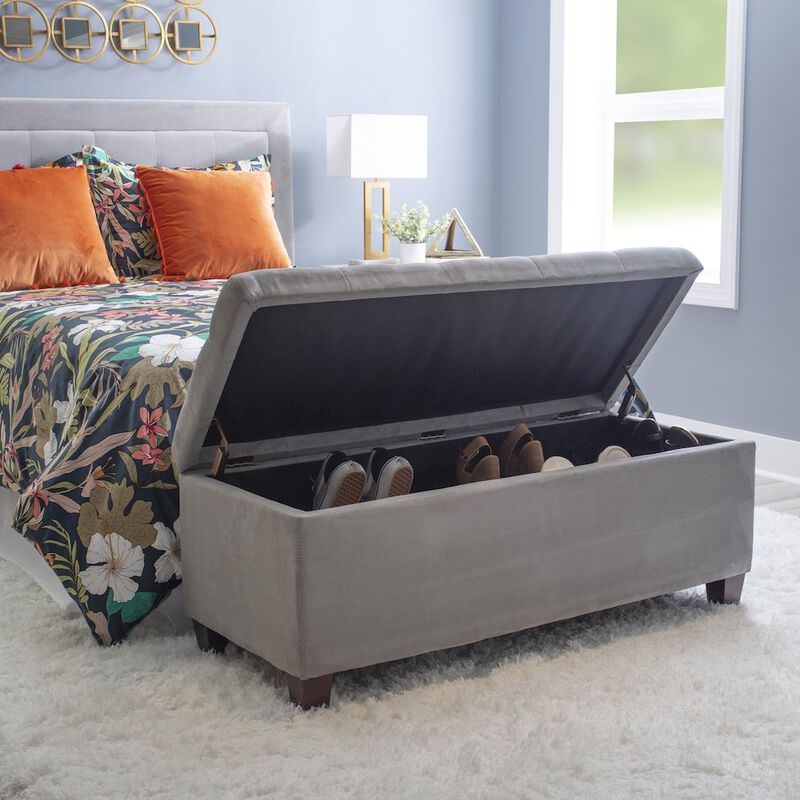 Linon Carmen Shoe Storage Ottoman image number 3