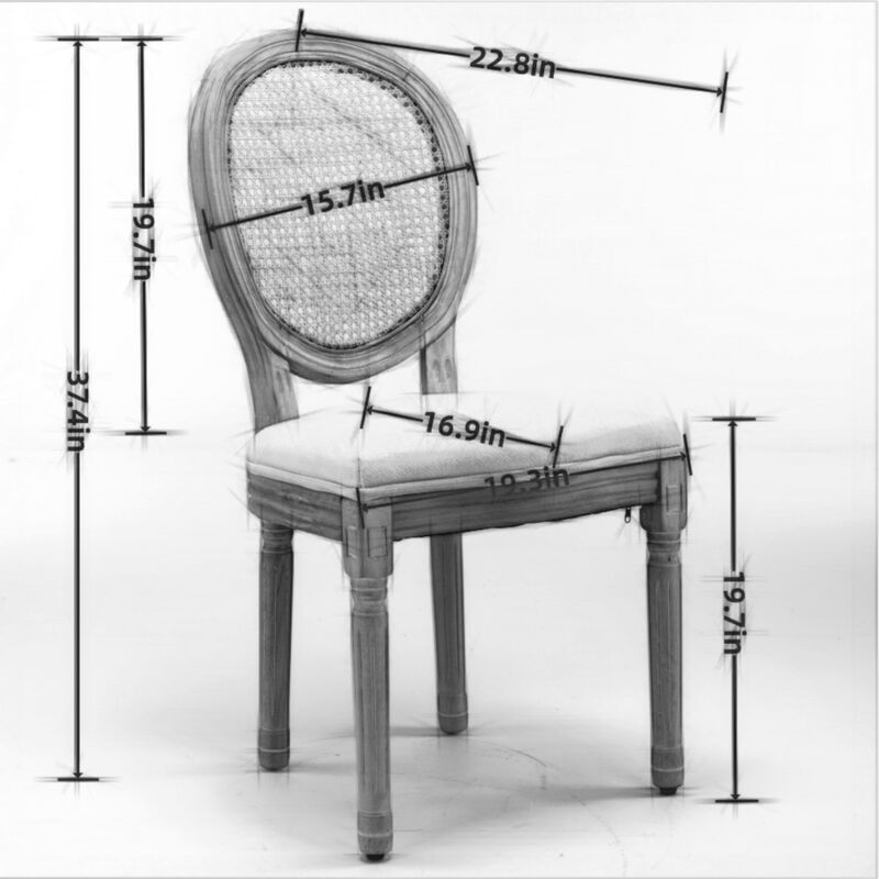 Streamdale Antique Gray Rattan Dining Chair, Set of 2 image number 6