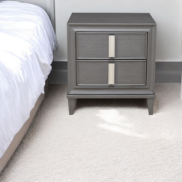 Modern Two Drawer Nightstand – Stylish Wooden Bedside Table for Bedroom