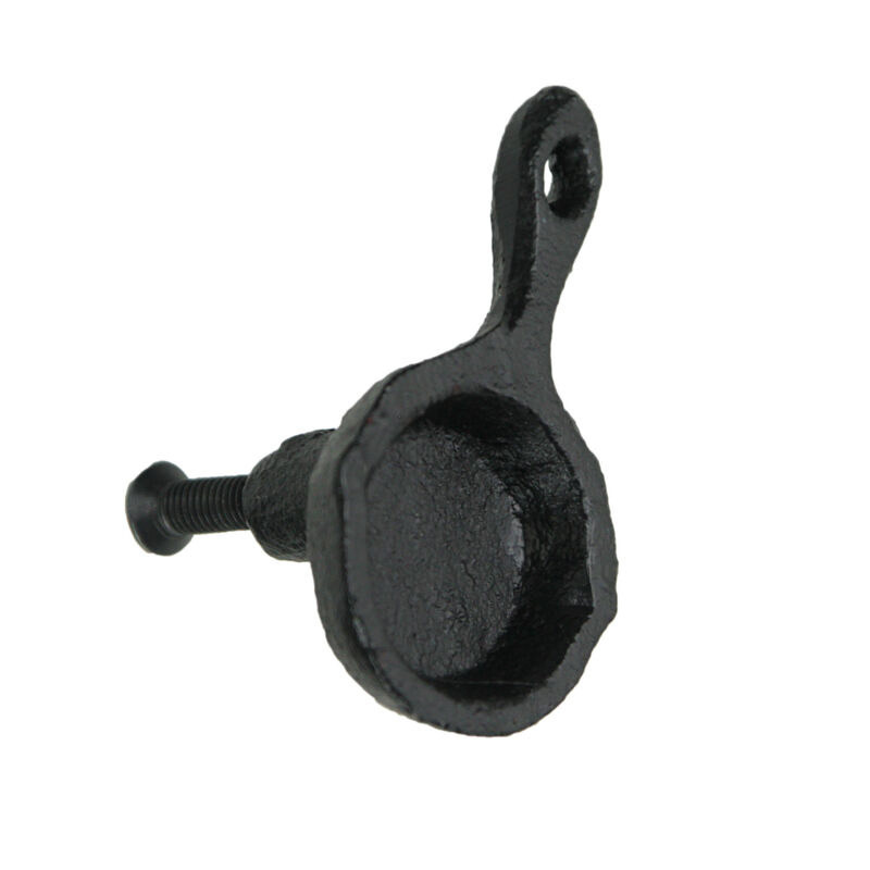 Set of 6 Black Mini Cast Iron Skillet Drawer Pulls - Decorative Kitchen Cabinet Knobs for Rustic Charm - Simple Installation - Each 2.25 Inches in Height image number 0