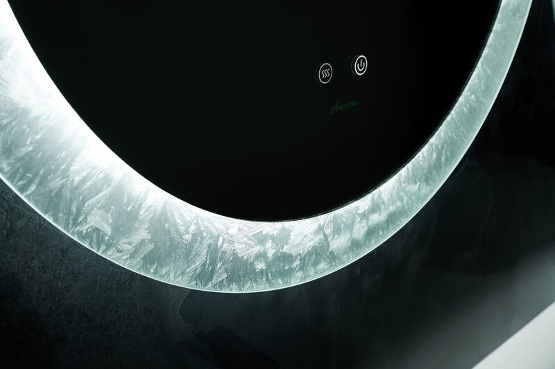 Frysta 30 in. Round LED Frameless Mirror with Dimmer and Defogger