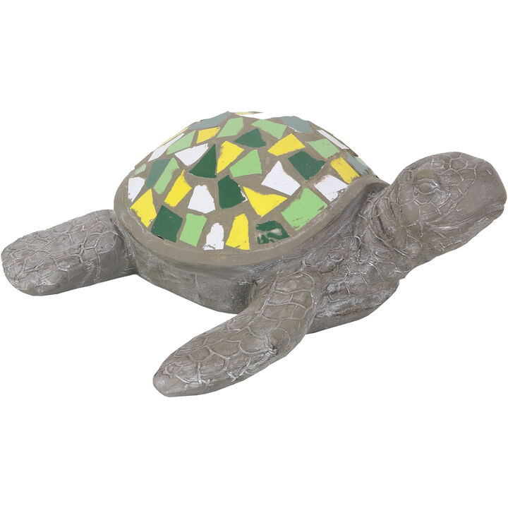 Sunnydaze Simon the Swift Outdoor Mosaic Sea Turtle Statue - 17 in