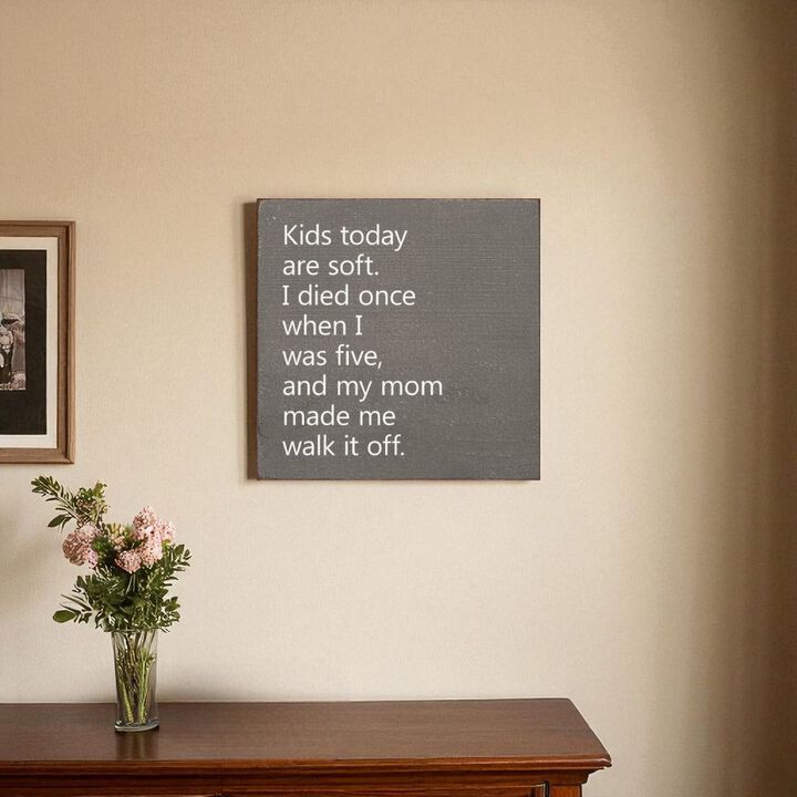 Kids Today Are Soft Funny Vintage Style Wood Sign Wall Decor