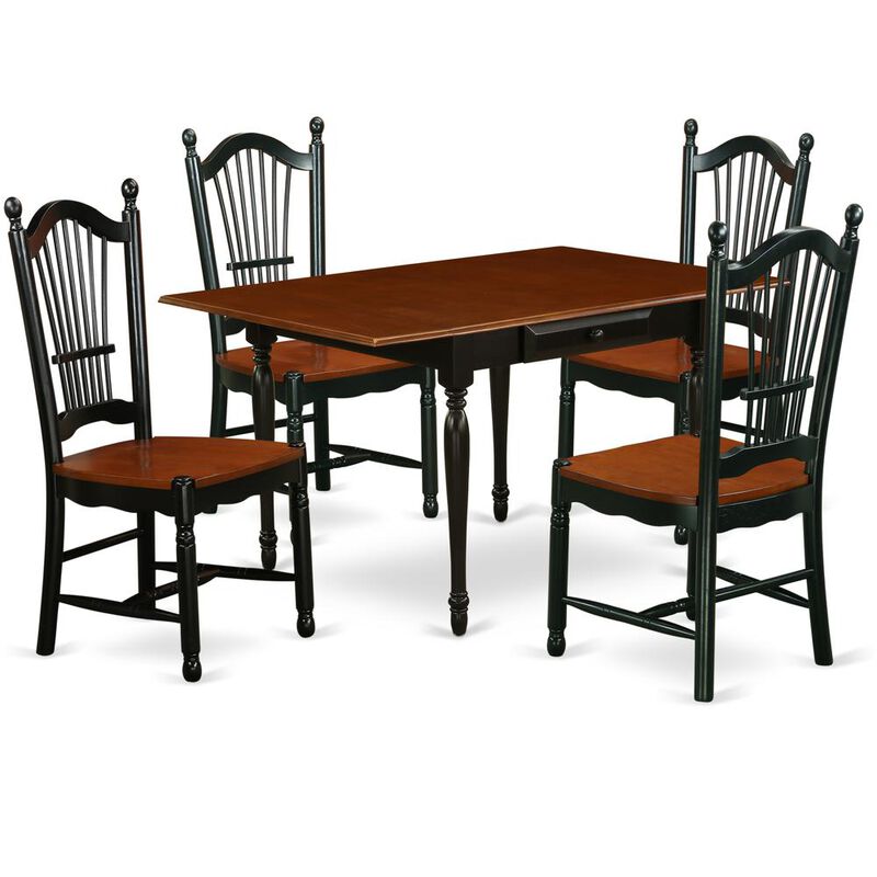 East West Furniture Dining Room Set Black & Cherry