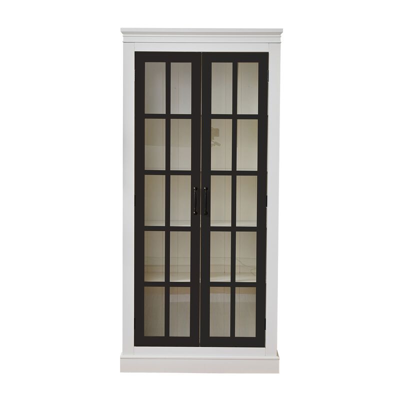 Hugzi Grid Glass Tall Curio Cabinet image number 0