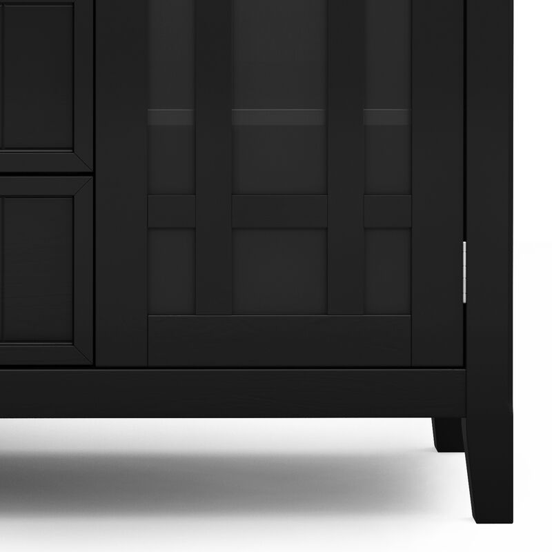 Bedford SOLID WOOD 53 inch Wide Transitional TV Media Stand in Black For TVs up to 60 inches