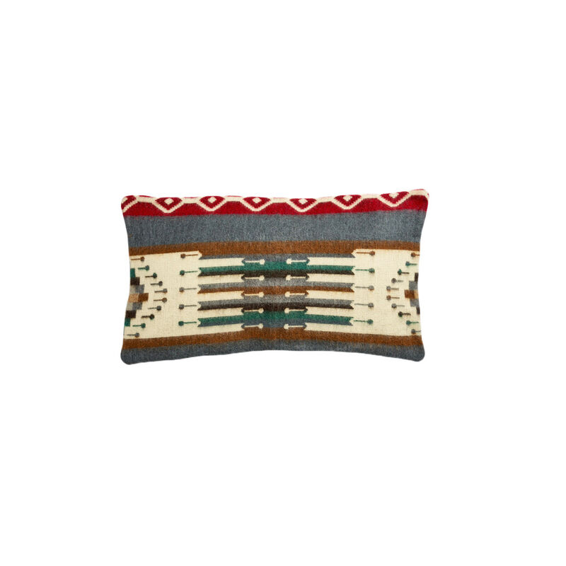 HomeRoots 20" Blue And Ivory Lumbar Southwestern Throw Pillow Cover image number 2