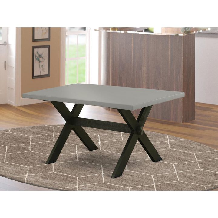 East West Furniture X-Style Mid-Century Modern Dining Rectangle Wooden Table Top with Stylish Legs, 36x60 Inch