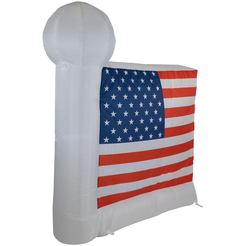 6' Inflatable Fourth of July Lighted American Flag Yard Art Decoration