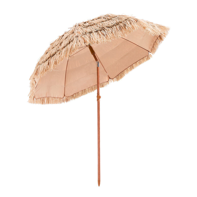 Thatched Patio Umbrella with Tilt, Hawaiian Style Beach Parasol for Pool & Garden image number 9