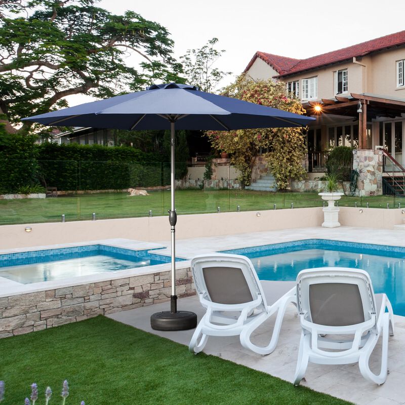 MONDAWE 9FT Patio Umbrella, Outdoor Table Umbrella with Push Button Tilt and Crank, UV Protection Waterproof Market Sun Umbrella with 8 Sturdy Ribs for Garden, Deck, Backyard, Pool