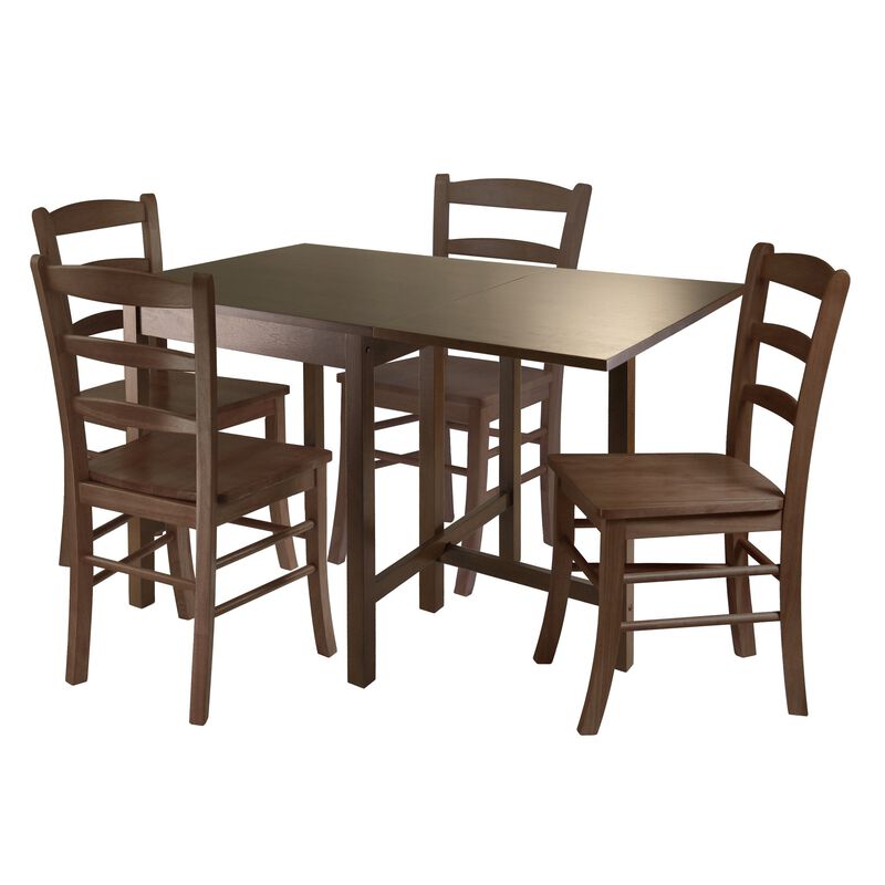 Ergode Elegant 3-Piece Shaye Dining Table Set | Solid Wood | Walnut Finish | 2 Slat Back Chairs | Contemporary Design | Easy Assembly (94358VV) (94358-VV) (94545-VV) image number 0