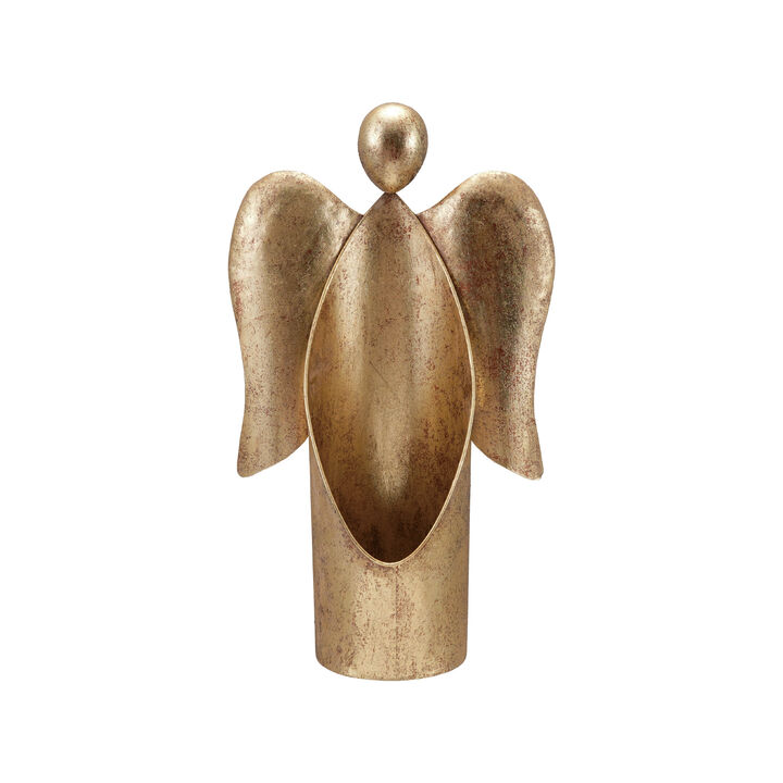 Antique Gold Iron Angel Figurine