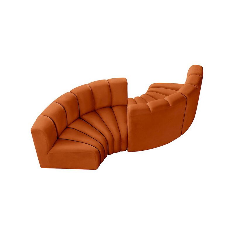 Meridian Furniture Arc Cognac Velvet Modular Sofa