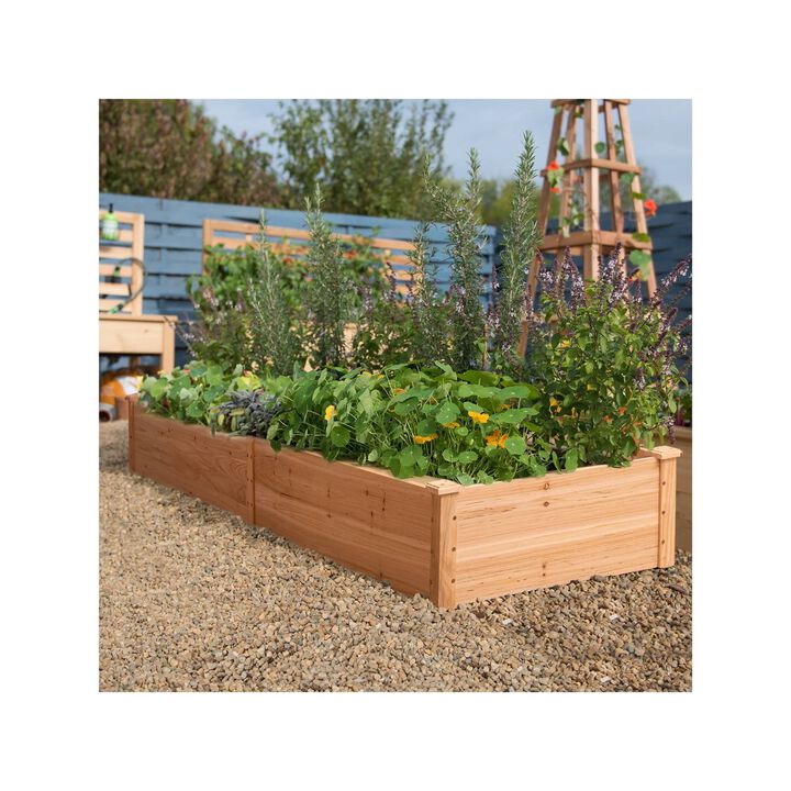 Hivvago Outdoor Solid Wood Raised Garden Bed Planter 92 x 22 x 9 inches High