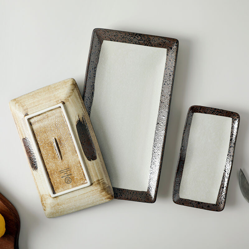 Stone Lain Lucy Porcelain Serving Plate Set 3 Piece, Beige