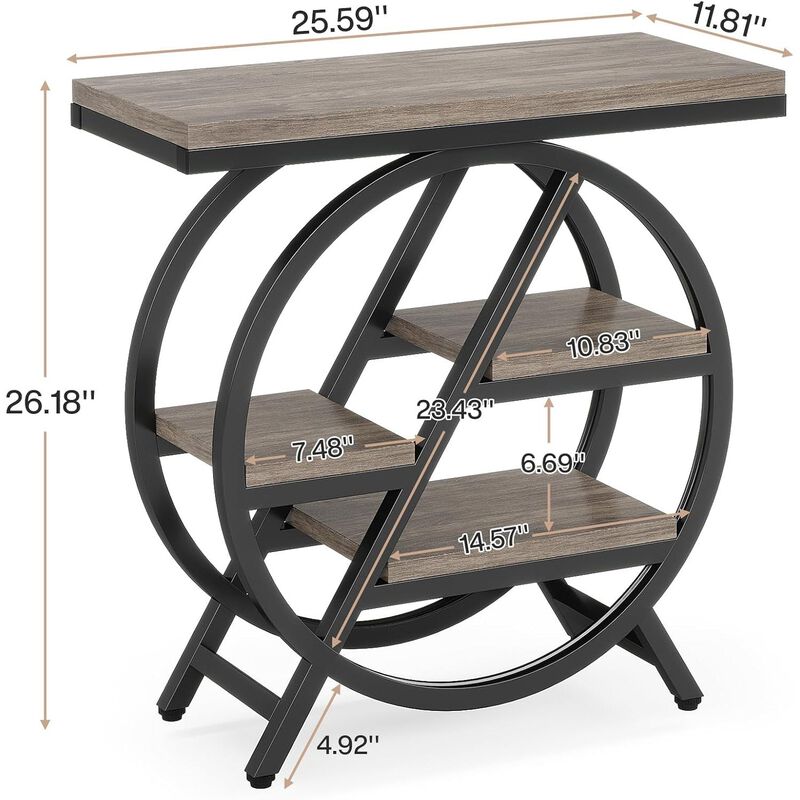 4-Tier End Table - Narrow Nightstand with Storage Shelves image number 5