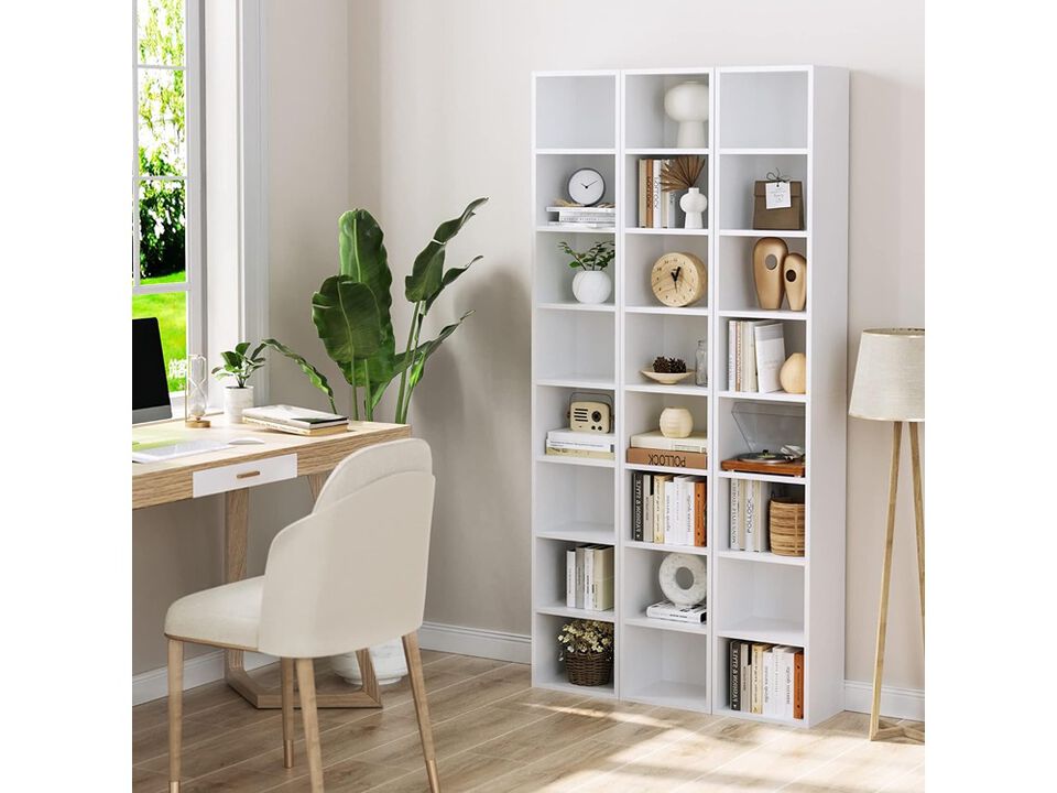 Media Storage Unit with  Adjustable and  Fixed Shelves