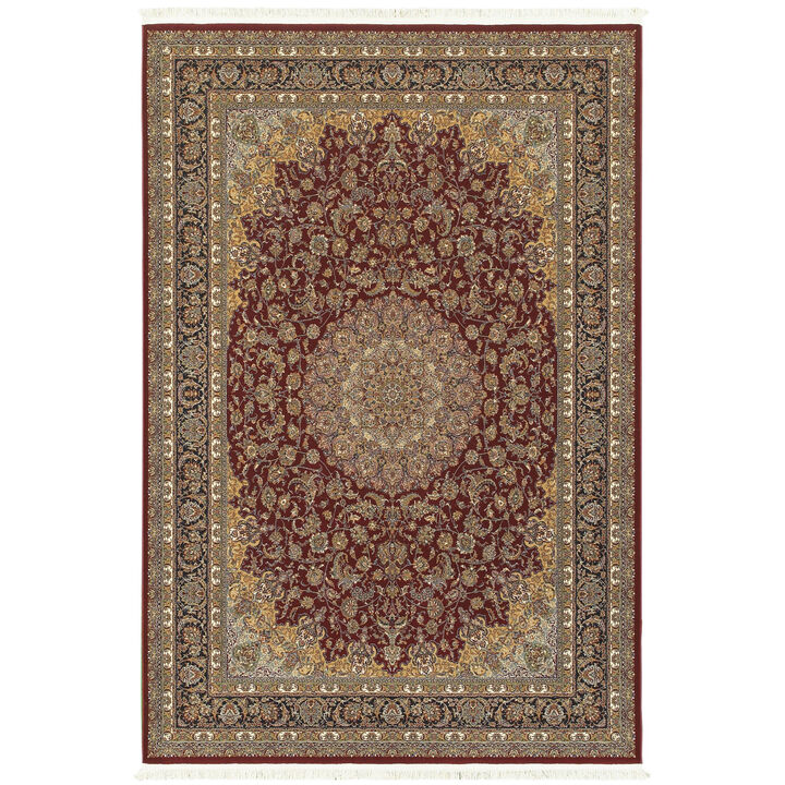 HomeRoots Medallion Area Rug With Fringe