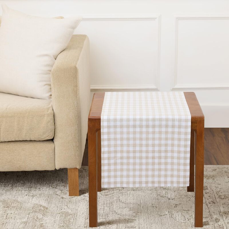 Linen Table Runner - Gingham Check image number 0
