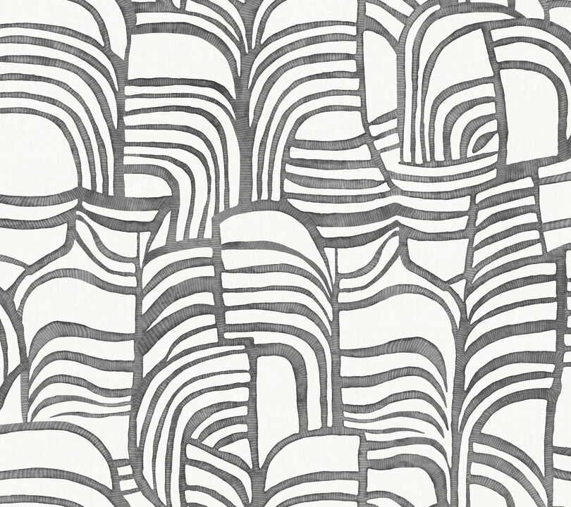 Featherwork Black & White Premium Peel + Stick Wallpaper