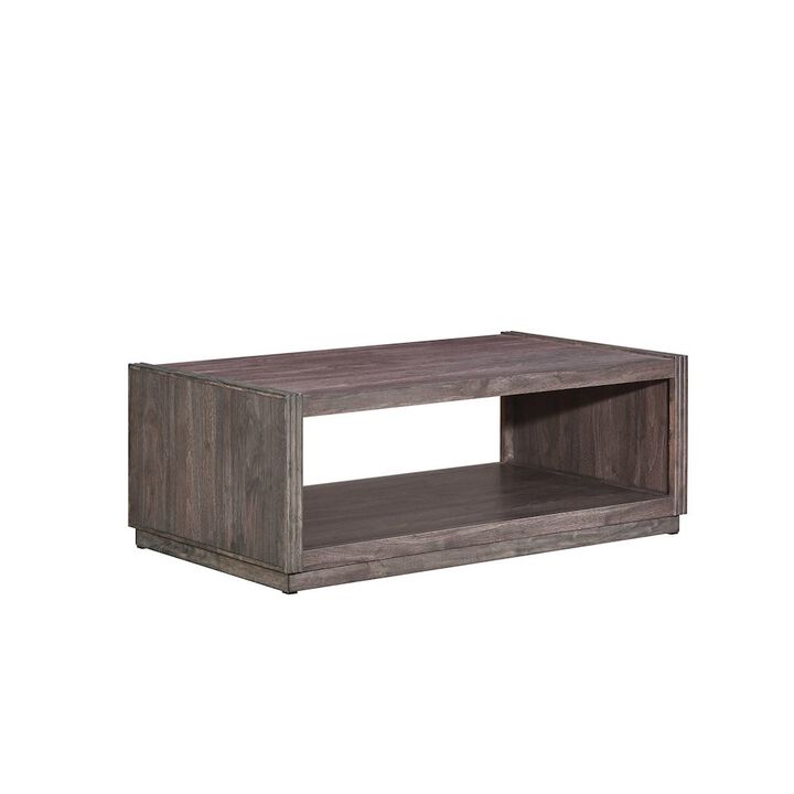 Liberty Furniture Modern Edge Cocktail Table for Living Room with Casters - Caffe Brown